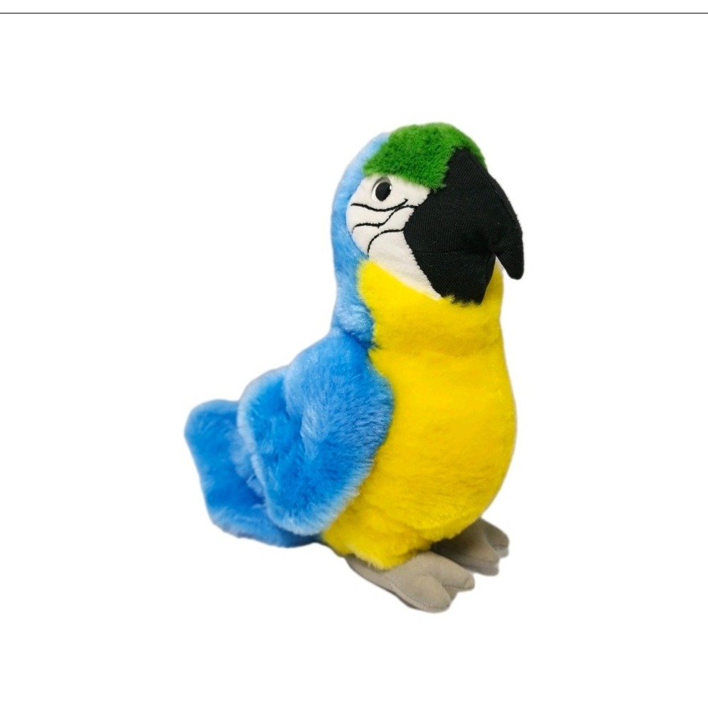 The Petting Zoo Blue Yellow Macaw Parrot Plush Stuffed Animal "I'm Recycled" Tag